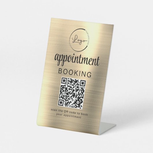 Signe De Table Gold Rendez-vous Réservation QR Code Entreprise (Recto)