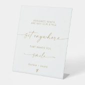 Signe De Table Gold Script Sit Anywhere Aucun Mariage de siège af (Recto)