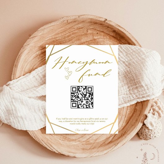 Signe De Table Golden Calligraphy Honmoon Fund QR Code Mariage