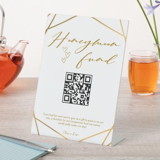 Signe De Table Golden Calligraphy Honmoon Fund QR Code Mariage (In SItu)