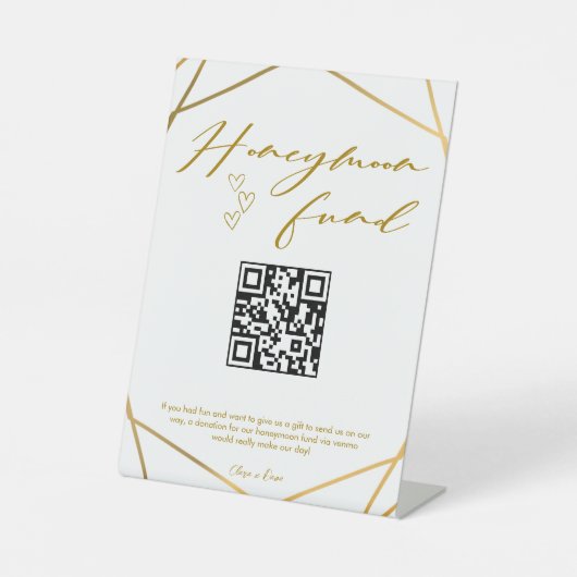 Signe De Table Golden Calligraphy Honmoon Fund QR Code Mariage (Recto)