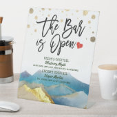 Signe De Table Golden Mountain Mariage The Bar is Open Drink Menu (In SItu)