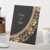 Signe De Table Golden Ornate Frame Tabletop Signs (In SItu)