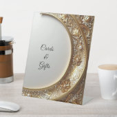 Signe De Table Golden Ornate Frame Tabletop Signs (In SItu)