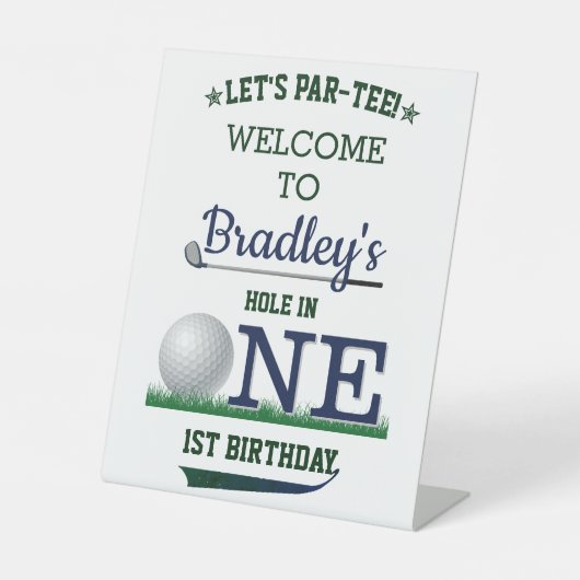 Signe De Table Golf PAR-TEE 1er anniversaire Bienvenue (Recto)