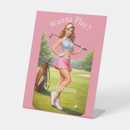 Signe De Table Golfeuse féminine en forme Thunder_Cove (Recto)