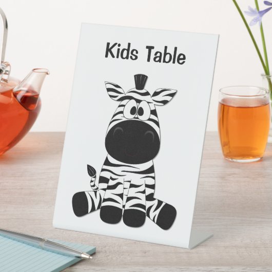 Signe De Table Goofy Zebra Kids Table Idée Mariage (In SItu)