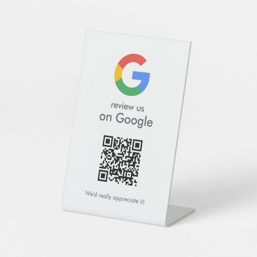 Signe De Table Google Avis | Business Review Link QR Code (Recto)