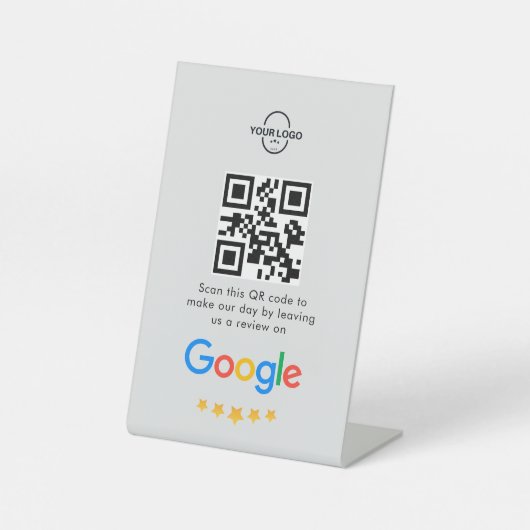 Signe De Table Google Avis | Business Review Link QR Code (Recto)