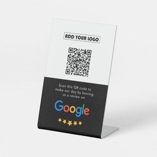 Signe De Table Google Avis | Business Review Link QR Code (Recto)
