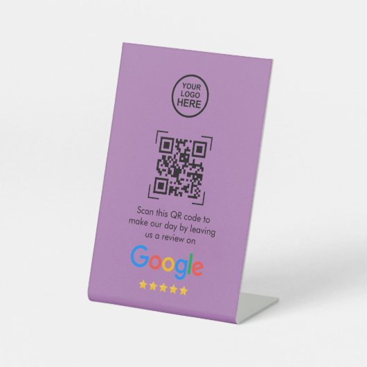 Signe De Table Google Avis | Business Review Link QR Code (Recto)