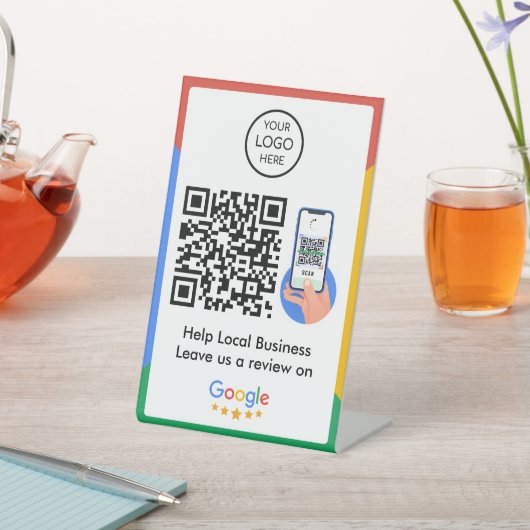 Signe De Table Google Avis Business Review Link QR Code (In SItu)