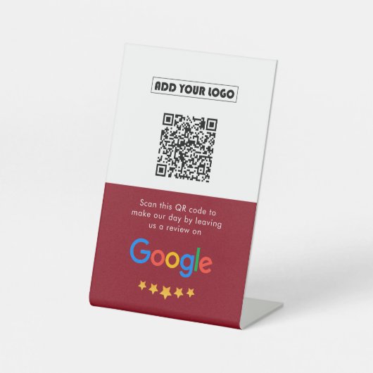 Signe De Table Google Avis | Business Review Link QR Code (Recto)