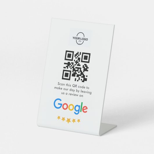 Signe De Table Google Avis | Business Review Link QR Code (Recto)