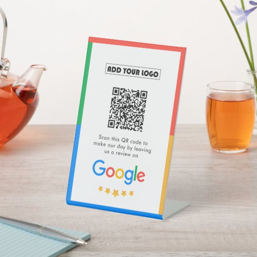 Signe De Table Google Avis | Business Review Link QR Code (In SItu)