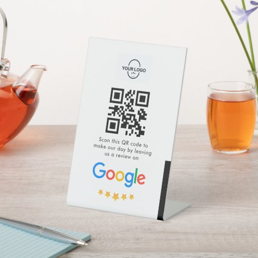 Signe De Table Google Avis | Business Review Link QR Code (In SItu)