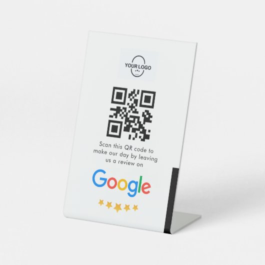 Signe De Table Google Avis | Business Review Link QR Code (Recto)