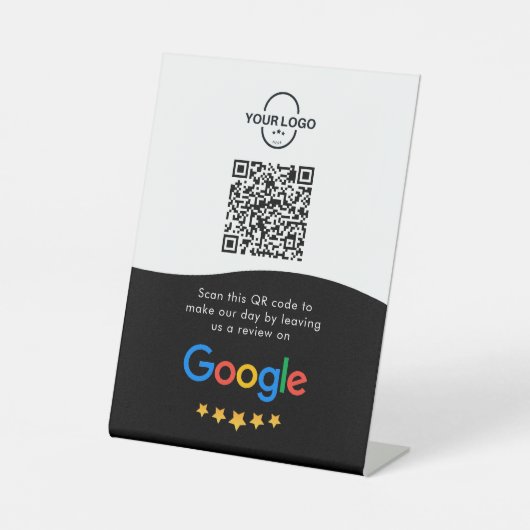 Signe De Table Google Avis | Business Review Link QR Code (Recto)