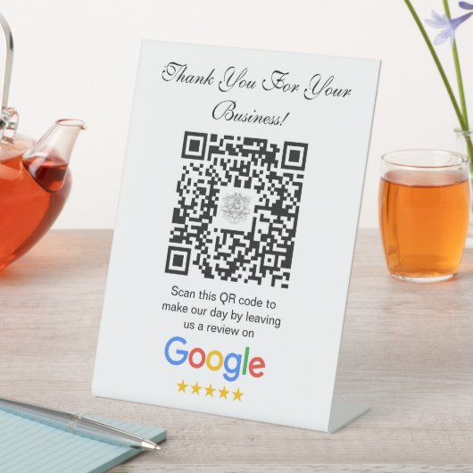 Signe De Table Google Avis | Business Review Link QR Code (In SItu)