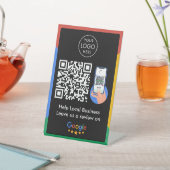 Signe De Table Google Avis Business Review Link QR Code noir (In SItu)