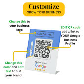 Signe De Table Google Avis | Code QR de lien d'avis d'entreprise