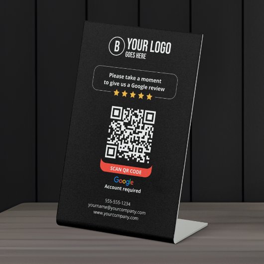Signe De Table Google Avis QR Code Note Mon entreprise 5 étoiles