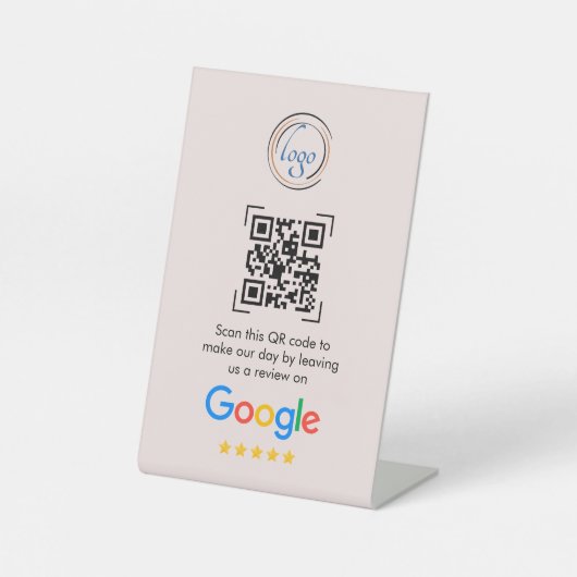 Signe De Table Google Avis | Revue d'entreprise Lien Code QR (Recto)