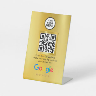Signe De Table Google Avis Revue d'entreprise Lien Code QR Pede