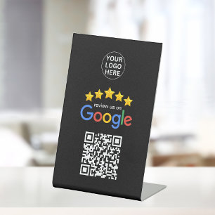 Signe De Table Google Business Review 5 étoiles Qr Code noir