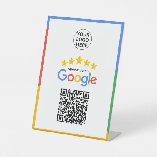 Signe De Table Google Business Review 5 Star Qr Code (Recto)