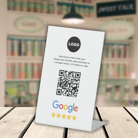 Signe De Table Google Business Review QR Code