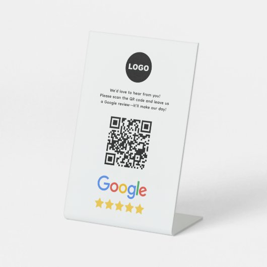 Signe De Table Google Business Review QR Code (Recto)