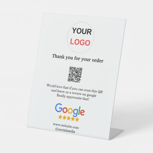 Signe De Table Google examen logo de l'entreprise Analyser QR exa (Recto)
