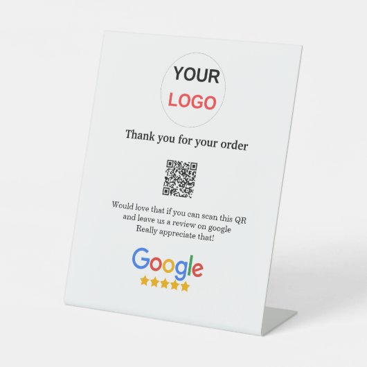 Signe De Table Google examen logo de l'entreprise Analyser QR exa (Recto)