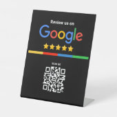 Signe De Table Google Review QR Code Black (Recto)