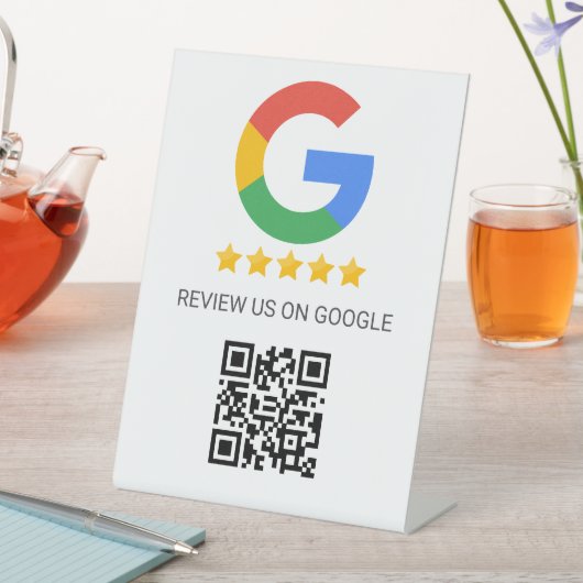 Signe De Table Google Review QR Code Business (In SItu)