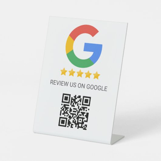 Signe De Table Google Review QR Code Business (Recto)