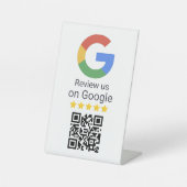Signe De Table Google Review QR Code Business Tabletop Sign (Recto)