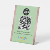 Signe De Table Google Review QR Code Pedestal Sign for Business (Recto)