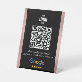 Signe De Table Google Review QR Code Pedestal Sign for Business (Recto)