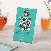 Signe De Table Google Review QR Code Pedestal Sign for Business (In SItu)