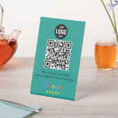 Signe De Table Google Review QR Code Pedestal Sign for Business (In SItu)