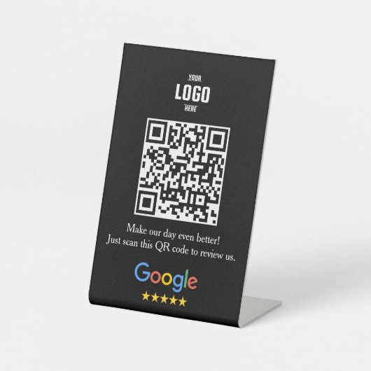 Signe De Table Google Review QR Code Pedestal Sign for Business (Recto)