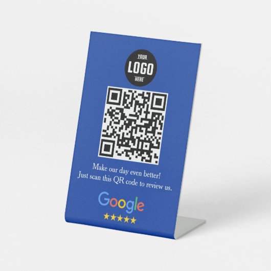 Signe De Table Google Review QR Code Pedestal Sign for Business (Recto)
