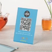Signe De Table Google Review QR Code Pedestal Sign for Business (In SItu)