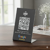 Signe De Table Google Review QR Code Pedestal Sign for Business