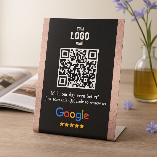 Signe De Table Google Review QR Code Pedestal Sign for Business