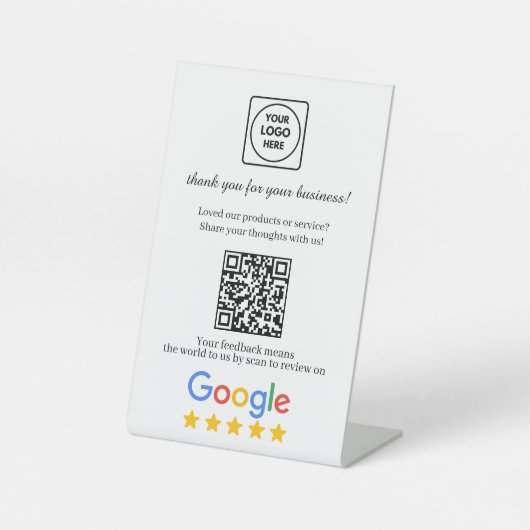 Signe De Table Google Review QR Link Modern Display (Recto)
