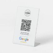 Signe De Table Google Review Simple Minimal QR Code Logo (Recto)