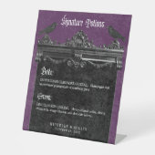 Signe De Table Gothic Black Raven & Roses Purple Wedding Drinks (Recto)